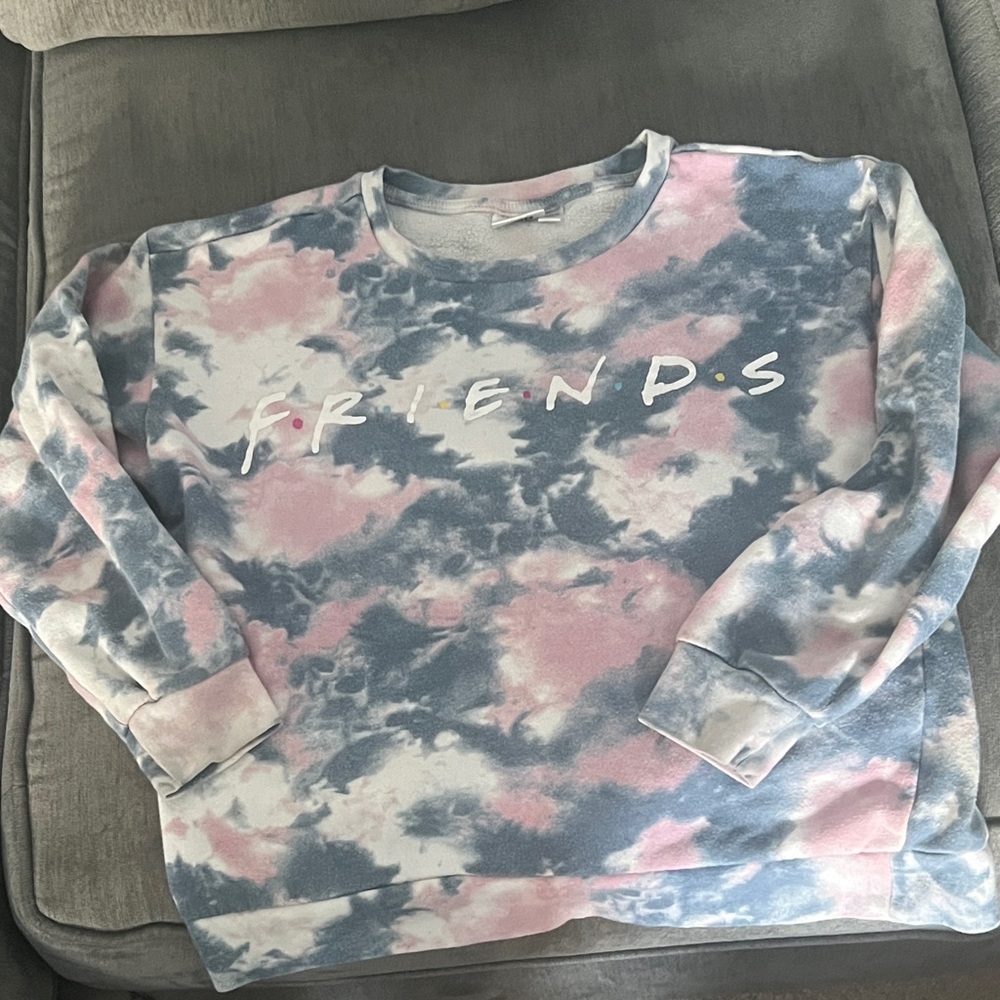 Kids Tie-Dye Friends Sweatshirt - Pink and Gray